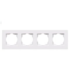 Рамка GUNSAN Eqona 16401100-000145 четырехместная универсальная скрытая установка белая IP20