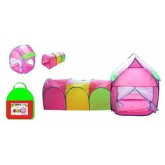 Палатка Наша Игрушка с туннелем, 214*84*85 см, коробка (200337476)