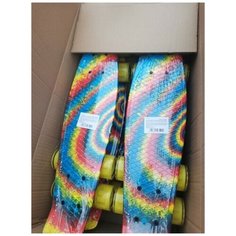 Скейтборд пластиковый с принтом, широкие колеса PU Игротрейд