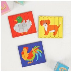 Лесная мастерская Головоломка. Собери 6 картинок. "Ферма", двусторонние палочки