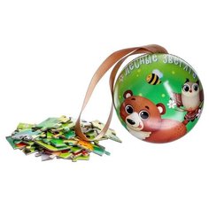 Puzzle Time Пазл в металлическом шаре «Лесные зверята», 35 элементов