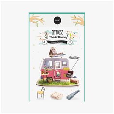 Интерьер в миниатюре "Robotime" "Домик на колесах" 12 x 22 x 17.5 см DGM04 1/43