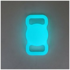Силиконовый защитный чехол с креплением на ошейник для Apple AirTag, Anti-lost Pet Dog Tracking Locator, светящийся в темноте, голубой Grand Price