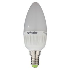 Лампа светодиодная Navigator 7 Вт E14 свеча С37 2700К теплый белый свет 220 В матовая диммируемая