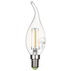 Лампа светодиодная Navigator 6 Вт E14 филаментная свеча на ветру FC37 2700К теплый белый свет 220 В прозрачная
