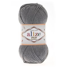 Пряжа Alize Cotton Gold Hobby 50г 165м (55% хлопок, 45% акрил) (87 угольный серый)