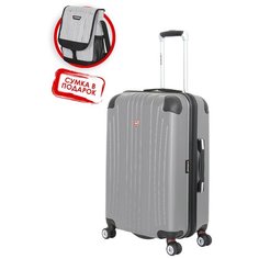 Чемодан "Wenger. Ridge" + сумка, серебристый, АБС- пластик, 42x28x65 см , 60 л