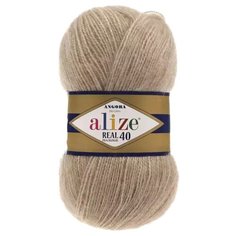 Пряжа Alize Angora Real 40, 40 % шерсть, 60 % акрил, 100 г, 480 м, 152 беж меланж
