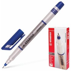 Ручка капиллярная Stabilo Sensor, корпус серебристый, толщина письма 0,3 мм, синяя (189/41)