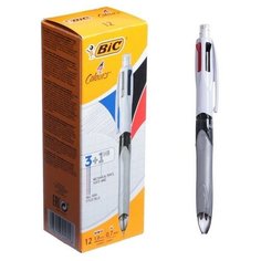 Ручка шариковая автоматическая BIC 4Colours 3 + 1 HB, 3-цветная ручка (синий, чёрный, красный) + механический карандаш, TGS-4421910