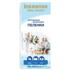Одноразовые пеленки Inseense Daily Comfort впитывающие 60х90 см белый 5 шт.
