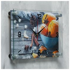 Часы настенные 21 век Кухня, "Мандарины и специи", 20*30 см