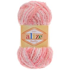 Пряжа Alize Softy (51304 - Розовый-белый)