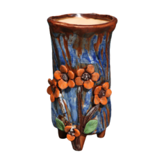 Кашпо Take It Easy Букет 7 х 7 х 17 см коричневый/синий