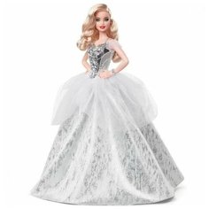 Кукла Barbie Праздник Блондинка в серебряном платье, GXL21