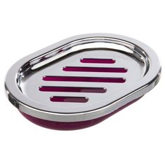 Мыльница настольная «Альма» пластик цвет фиолетовый Аквадекор