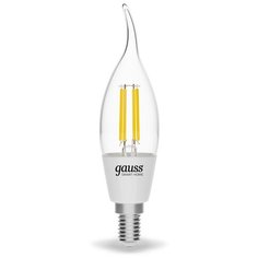 Лампа умная светодиодная филаментная Gauss E14 220-240 В 4.5 Вт свеча на ветру 495 лм, тёплый белый свет