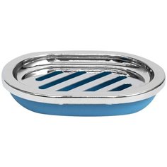 Мыльница «Альма» пластик цвет тёмно-голубой Аквадекор