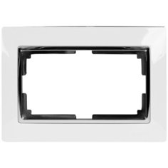 Рамка для двойных розеток Werkel Snabb, цвет белый/хром