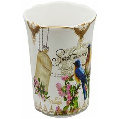 Стакан для зубных щёток настольный «Птички» цвет белый Vidage