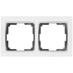 Рамка для розеток и выключателей Werkel Snabb 2 поста, цвет белый/хром