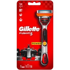Бритвенный станок Gillette Fusion5 Power ,серый/красный, сменные кассеты 1 шт.