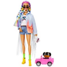 Кукла Barbie Экстра с радужными косичками, 29 см, GRN29