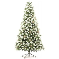 Ель искусственная Царь елка Русская Красавица заснеженная с шишками, 180 см