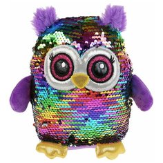 Игрушка мягкая Сова Варя из пайеток 19см, Мульти- Пульти