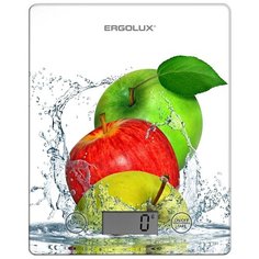 Кухонные весы ERGOLUX ELX-SKO2-C01 белый с яблоками