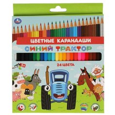 Цветные карандаши Умка "Синий Трактор" 24 цветов, шестигранные
