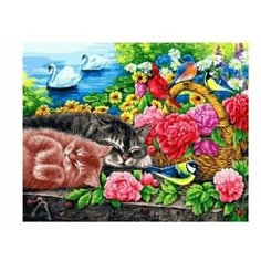 Живопись на холсте 40*50 см Белоснежка 273- AB Корзина с цветами