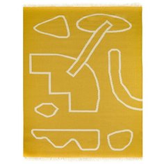 Ковер ручной работы из шерсти и хлопка Poetry and steps горчичного цвета, 160х230 см Tkano
