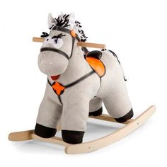 Качалка мягкая Конь Свэн (музыкальный) - серый Тутси