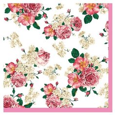 Салфетки бумажные Lori Розовые Розы 33*33 см
