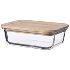 Контейнер для еды стеклянный 640 мл с крышкой из бамбука Smart Solutions