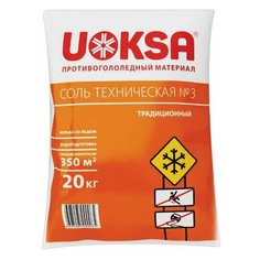 Материал противогололёдный 20 кг UOKSA соль техническая №3, мешок