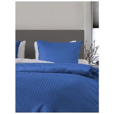 Постельное белье GoodNight Страйп-сатин 1,5 сп. (с нав. 50х70) синий