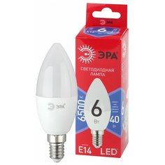 ЭРА LED B35-6W-865- E14 R ЭРА (диод, свеча, 6Вт, хол, E14) (10/100/3500) ERA