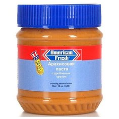 American Fresh Арахисовая паста с дробленым орехом, 340 г, вкус: кранч