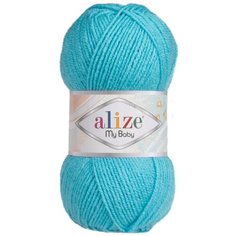 Пряжа ALIZE "My baby", 150 метров, 5 мотков по 50 грамм, цвет: 287 светло- бирюзовый