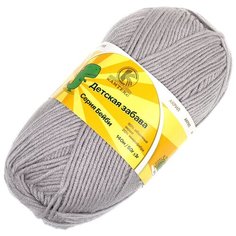 Пряжа для вязания камт Детская забава (20% микрофибра, 80% объемный акрил) 10х50г/140м цв.008 серебристый Камтекс