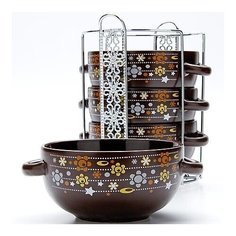 Набор супниц 4 пр на мет подс(520) мл Loraine 23126 KSMB-23126