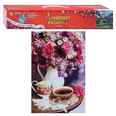 Алмазная мозаика 30х40 "Натюрморт с кружечкой чая" без подрс полн. зап. (класс (31 цв Рыжий кот