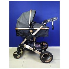 Детская коляска трансформер Wisesonle 2 в 1, с рождения до 3х лет, Серая