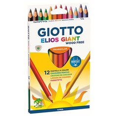 GIOTTO Цветные карандаши Elios Giant Woodfree 12 цвета (221500)
