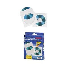 Конверты Hama H-51173 для Cd/dvd бумажные с прозрачным окошком 50 шт. белый