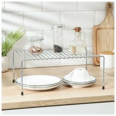Полка для шкафа Skiico Kitchenware 35.5×22×13 см / Металлическая поставка для сушки Серебристый