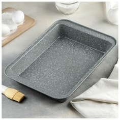 Противень для выпечки Доляна 37*25,5*5 см, антипригарный, серый
