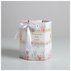 Переноска складная шестригранник Present for you, 17 × 14,8 × 19,5 см Дарите счастье